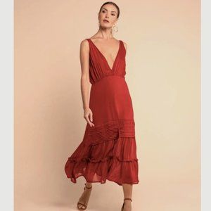 Aura the Label Lauren Midi Dress in Red (S) -- Sold Out Online